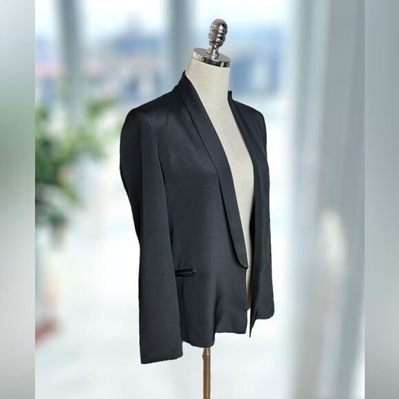 TRUTH AND PRIDE 100% Silk Shawl Lapel Blazer Cardigan Size S - Picture 9 of 16